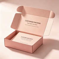 Boîte d'expédition pliante en carton ondulé rose personnalisée avec impression du logo de la marque pour l'emballage de cadeaux, de marchandises et de produits, vente en gros