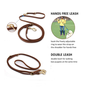Correa de cuero multifunción duradera para perros, correa de manos libres, correa de entrenamiento para perros pequeños, medianos y grandes - Product Image 4