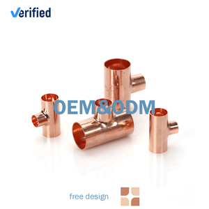 Factory Customizable Tee Fittings Smooth Surface T Shape <strong>Copper</strong> <strong>Pipe</strong> Sizes 1/2\" to 4\" Multi-Size Options - Product Image 6