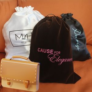 인기 판매 맞춤형 블랙 벨벳 주사위 가방, 다채로운 대형 소형 8x10cm 모자 더스트 백 (드로스트링 포함) - Product Image 3