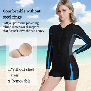 Personnalisable femmes à manches longues une pièce fermeture éclair maillot <span class=keywords><strong>de</strong></span> bain filles maillots <span class=keywords><strong>de</strong></span> bain été maillots <span class=keywords><strong>de</strong></span> bain maillot <span class=keywords><strong>de</strong></span> bain - Product Image 4