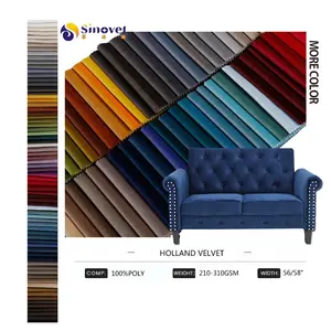 Hometextile impermeable elegante suave diseño multicolor 100% poliéster tejido holandés felpa holandesa tela de tapicería de terciopelo para sofá