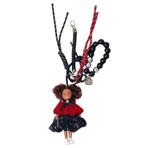 Vente en gros sac poupée suspendue Corée du Sud haut de gamme sens mignon dessin animé poupée porte-clés cheveux bouclés <span class=keywords><strong>noir</strong></span> fille cartable pendentif - Product Image 5