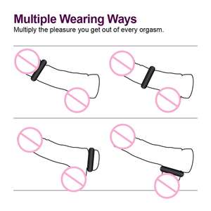 Set di 3 Anelli per Pene a Forma di O <span class=keywords><strong>in</strong></span> Silicone Liquido, Giocattoli Sessuali Flessibili per Ritardare l'Eiaculazione, Anelli per Pene Maschile - Product Image 2