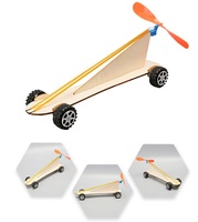 Mini-éolienne en bois à énergie solaire, technologie de voiture, petite production, invention, bricolage, assemblage manuel, aides pédagogiques, pour les 5-7 ans