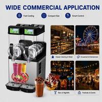 Machine à Granita Commerciale 2 Réservoirs 15L x 2, Machine à Boissons Glacées avec Mode Nuit, 30L, 900W
