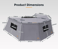 Tente de camping autoportante SAN HIMA pour voiture tout-terrain 4x4, auvent latéral 270 degrés avec paroi latérale