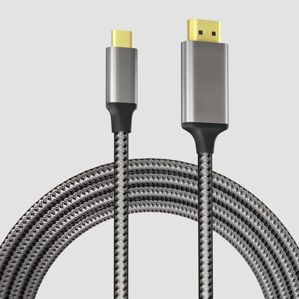공장 판매 PCT 나일론 꼰 2.1 HDMI 케이블 4K 고속 USB 3.2 타입 C에 HDMI 2.1 코드 USB C HDMI 케이블