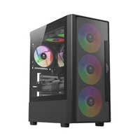 Boîtier de PC de jeu en alliage d'aluminium de type Mid Tower avec panneau latéral en verre trempé, logo personnalisé, audio HD, USB3.0, prise en charge EATX/ATX/Micro-ATX