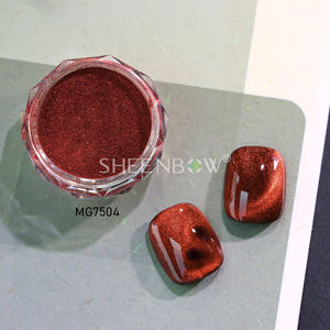 Bedak poles Gel longgar warna merah Super terang, TERBARU untuk seni kuku bubuk mata kucing - Product Image 3