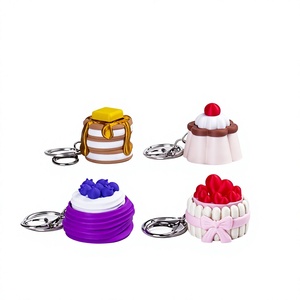 Mini jouet anti-stress imprimé en 3D, en forme de gâteau simulé, breloque de sac, petit ornement décoratif, porte-clés, accessoire DIY - Product Image 3