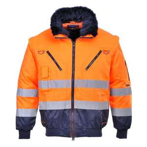 PORTWEST - PJ50ONRS High visibility 3-in-1 Pilot <b>orange</b>/blue navy <b>jacket</b> - EAN 5036108204441 <b>HI</b>-<b>VIS</b> WORKWEAR - Product Image 1