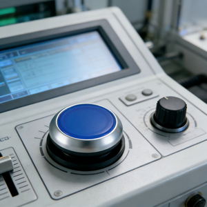 Tombol Seri Eaton M22, M22-D-B, Sertifikasi UL/CE, RMQ-Titan, Datar, Momentary, Biru, Bezel: Titanium, Untuk Peralatan Pengangkat - Product Image 3