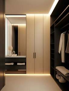 Armoire de chambre à coucher de style américain, rétro, haut de gamme, noire, à entrée libre, très vendue - Product Image 5