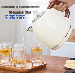 Nouvelle bouilloire électrique rétro à double couche anti-brûlure avec arrêt automatique, 1,8 L, appareil ménager, revêtement en acier inoxydable 304 - Product Image 5