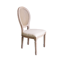 Chaise de salle à manger Louis XVI de Style français de haute qualité avec dos en rotin cadre en bois massif tissu Durable meubles de maison d'hôtel moderne