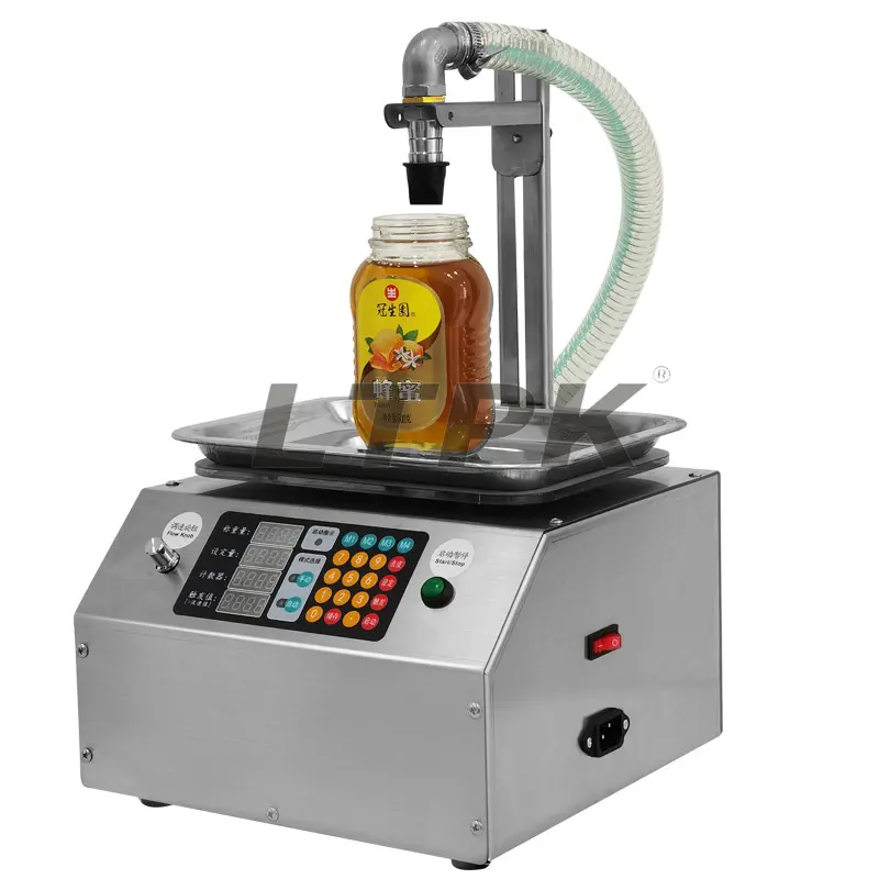 LTPK-L15 उच्च सटीकता शहद मूंगफली का मक्खन भराव भार तेल जार सौंदर्य प्रसाधन लोशन भरने की मशीन छोटे व्यवसाय के लिए