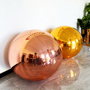 Bola de Espejo Inflable Color Oro Rosa, Globo de Burbuja Grande Reutilizable y Brillante para Fiestas de Cumpleaños y Bodas, Personalizable - Product Image 3