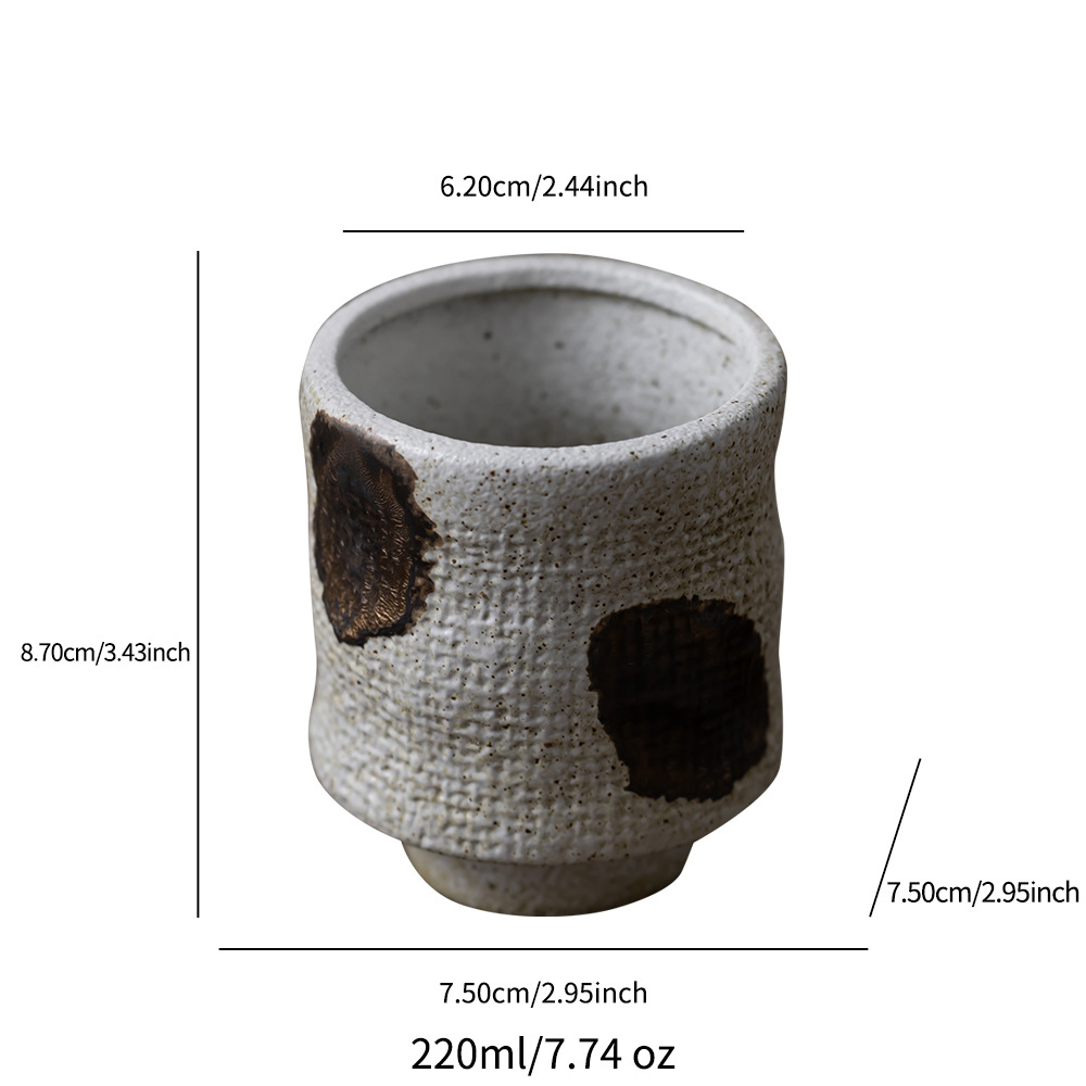 Tasse à thé en grès grossier Tw208, motif parc sauvage, mouchetée