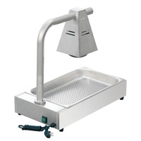 Équipement de cuisine d'hôtel commercial Réchauffeur d'aliments infrarouge en acier inoxydable Lampe chauffante à 2 lumières