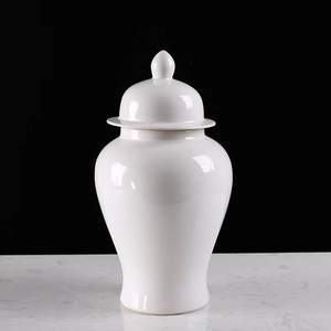 Chino nuevo estilo minimalista bastante alta calidad lujo Puro <span class=keywords><strong>Blanco</strong></span> jengibre tarro decoración del hogar aplicar a la sala de estar - Product Image 1