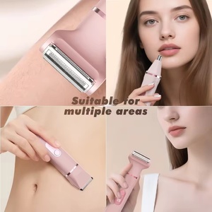 <span class=keywords><strong>Rasoir</strong></span> électrique 6-en-1 pour femme, lames en céramique, USB-C, sûr pour la peau, étanche, tondeuse bikini, affichage LED, support de charge - Product Image 2