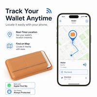 Porte-cartes intelligent certifié MFi avec suivi intelligent, compatible Apple Find My et Google Find Hub, support magnétique, portefeuille