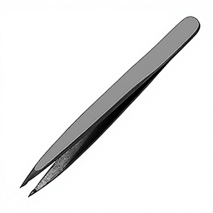 Eco-Friendly Stainless Steel Bend Nose Tweezers Pointed Tip Ergonomic for Beauty Eyebrow & Eyelash Customizable OEM Logo - Product Image 1