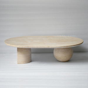 Table basse de luxe de style Wabi-sablon, grande, moderne, en <span class=keywords><strong>travertin</strong></span> beige, durable, pour <span class=keywords><strong>salon</strong></span>, villa, hôtel, décoration - Product Image 1