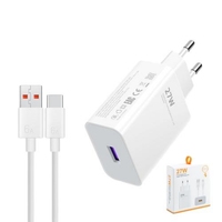 Chargeur USB Super Rapide 33W pour iPhone 15 Series et Galaxy S23 Ultra, Design Compact avec Prise US/EU, Blanc