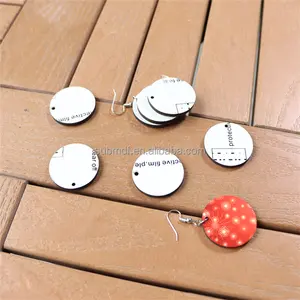 MDF Blanks Earrings Bulk For Sublimation Heat Transfer Printing Unfinished Round Pendant With Hooks Women Girls DIY Gift Jewelry