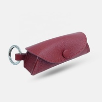 Étui à rouge à lèvres en cuir PU personnalisé, porte-clés, mini pochette portable pour baume à lèvres, sac de rangement cosmétique tendance, breloque de sac à main pour femme