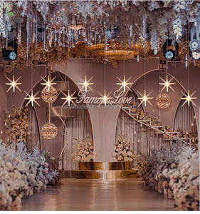 <span class=keywords><strong>Shingel</strong></span> 10 têtes LED acrylique oursin lustres plafond intérieur lumières mariage scène décoration accessoires événement détachable - Product Image 4