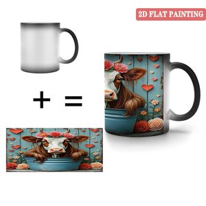 Magic Color Changing <b>Ceramic</b> <b>Mug</b> 11oz Frosted Black Heat Sensitive Daily Use Cup - Product Image 4