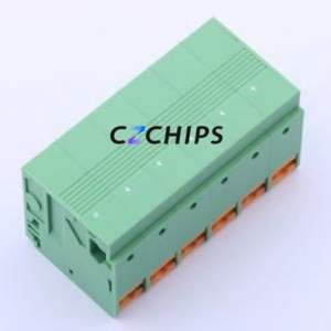 KF207RB-10.16-6P Spring Terminal Block Bent Lead Through Hole,P=10.16mm Connector 1x6P 10.16mm Green 6P - Product Image 2