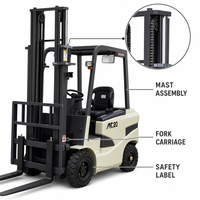 Forklift Listrik GY GY11-029 1.5-3 Ton FWD dengan Baterai Asam Timbal, Ban Pneumatik, dan Pengoperasian Duduk