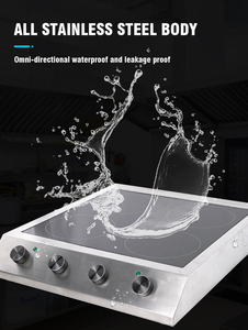 Commercial Induction Cooker Four Flat Burner 3500W*4 Cooktop With <b>Knob</b> Control AM-CD401 High Power Cooking Delivers Intense Heat - Product Image 3