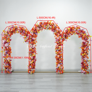 DKB Wedding Arch Backdrop Orange Luxury Silk Artificial <b>Flower</b> Customizable Size Eco-Friendly Wedding Decor Panel Arrangement - Product Image 2