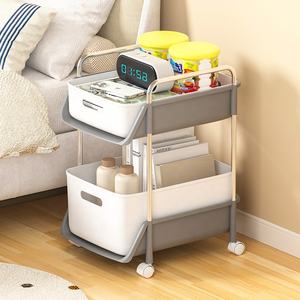 Chariot de rangement mobile à 2 niveaux de 26 et 32 <span class=keywords><strong>cm</strong></span>, support de cuisine <span class=keywords><strong>coulissant</strong></span> pour bureau, <span class=keywords><strong>panier</strong></span> <span class=keywords><strong>coulissant</strong></span> sous l'évier, organisateur, support mobile - Product Image 5