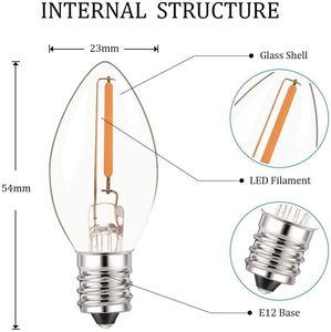 Vintage retro phong cách E12 C7 LED Filament ánh sáng bóng đèn cho ngoài trời - Product Image 2