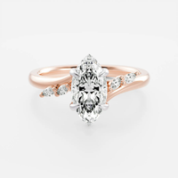 de bagues de fiançailles en Moissanite 2ct coupe poire S925 bagues en Moissanite en argent Sterling bijoux bague Moissanite