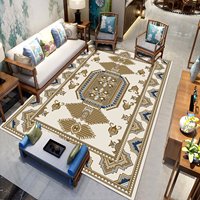 Tapis de salon de luxe en polyester, style bohème floral, fabriqué à la machine, antidérapant, couleurs et motifs personnalisables