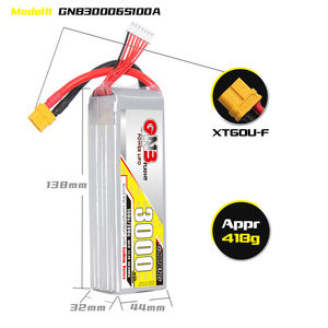 GAONENG GNB 3000mah 6S 22.2V 100C XT60 RC araba Drone LiPo pil uçuş yüksek deşarj C oylaması performans - Product Image 3