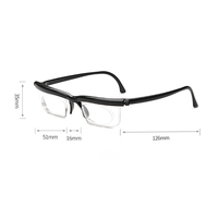 LiEr Nouveauté Promotionnelle Lunettes de vue ajustables pour myopie et presbytie -6D à +3D avec verres en PC, monture noire, boîte en PVC