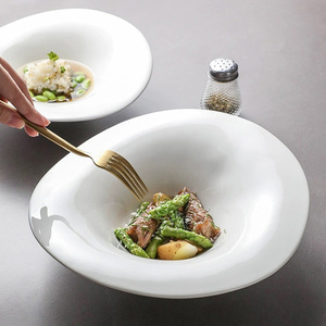 Plato Hondo de Cerámica Blanca con Borde Ancho <span class=keywords><strong>para</strong></span> Pasta, Sopa, Postre, Cena, <span class=keywords><strong>Vajilla</strong></span> Comercial <span class=keywords><strong>para</strong></span> <span class=keywords><strong>Restaurantes</strong></span>, <span class=keywords><strong>Hoteles</strong></span> <span class=keywords><strong>y</strong></span> Eventos - Product Image 6