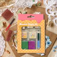 Tampon en bois massif poli avec poignée – Réutilisable, multifonction, fait main, souvenir moderne pour scrapbooking et journaux