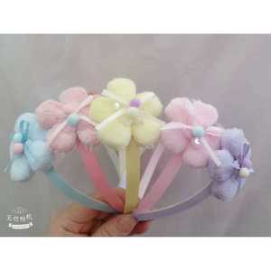 Accessori per capelli di lusso per ragazze e bambini di lusso con perline in peluche cotone e plastica cerchi per capelli vendita all'ingrosso - Product Image 1