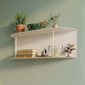 Estante de pared metálico Alvar para entrada, de acero con recubrimiento en polvo mate, organizador moderno de pared para llaves, correo y pequeños objetos personales. - Product Image 5