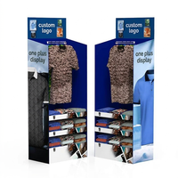 Présentoir de Sol Pliable en Carton pour Vêtements, Sous-vêtements et T-shirts – Présentoir de Sol Personnalisable à 3 Niveaux, Autoportant