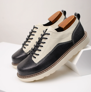 Men's Genuine <b>Leather</b> Martin <b>Boots</b> Low-Cut Wide Toe Plus Size Vintage Classic Street Outdoor <b>Work</b> American Style Casual Footwear - Product Image 3